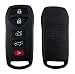 Keyless Entry Key Remote case Shell with pad repair for Nissan Quest 5 Button Black(Just a empty key shell, no Chips Inside)