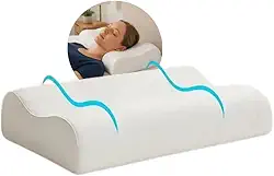Travesseiro Anatômico Ortopédico Cervical - Travesseiro Nasa Viscoelástico Ergonômico para Dor no Pescoço e Coluna - Shop100