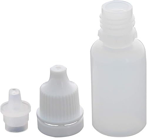 Miniatura 5 de Bettomshin 50 botellas de plástico PE de 0.3 fl oz (grado alimenticio), frasco cuentagotas de boca pequeña, botella con gotero líquido exprimible