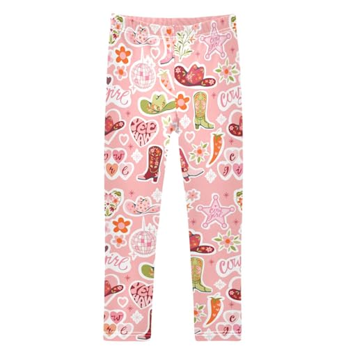 Girls' Leggings Yoga Pants Cute Printed Girls Stretch Leggings Ankle Length 4-10 Years