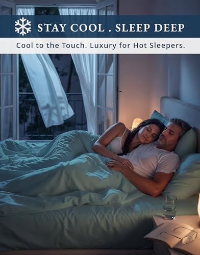 Image of LANE LINEN California King Split Sheets for Adjustable Bed - French Blue | Split King Top Split Sheets Adjustable Bed - 5-Piece Set, 16 inch Deep-Pocket Snug Fit, 1000 Thread Count, Luxe Sheen
