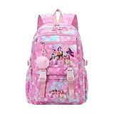 BEIBEINOYA Kids Backpack, Cute Multiple Pockets Fashion Lightweight Backpack for Boys Girls (Version N)