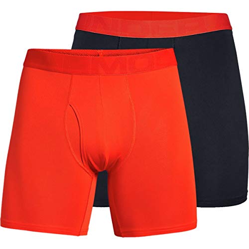Under Armour Tech Mesh 6in Underwear - 2-Pack - Men's Dark Orange/Black, S