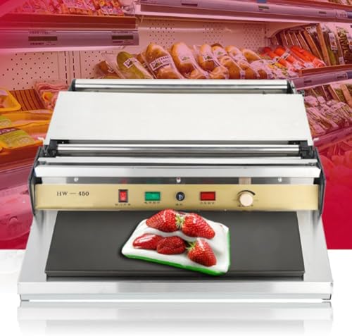 Seababyhouse 45cm (17,7 Zoll) Stretchfolienspender, Manuelle Versiegelungsmaschine für Lebensmittelverpackungen, Heizfolienspender für Obstschale Lebensmittelverpackung Küche