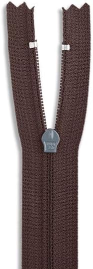 24" Heavy Duty Nylon Coil Zipper – Non-Separating Plastic Zipper for Sewing, Crafts, Bags, Dresses & DIY Projects – 3mm Tooth Size (Dark Brown)