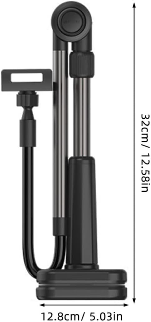 Flexible Gooseneck Cell Phone Stand with 360 Degree Rotation and Adjustable Clip Range 0-75mm, Black Abs and Aluminum Alloy Overhead Phone Mount for Live Streaming and Video