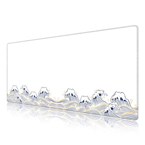 Tapis de souris large et motif vague pour installer un setup épuré