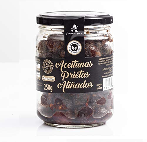 Aceitunas Prietas negras deshidratadas Katamala española 100% natural ideal para aperitivos veganos aceituna aliñada rica en fibra