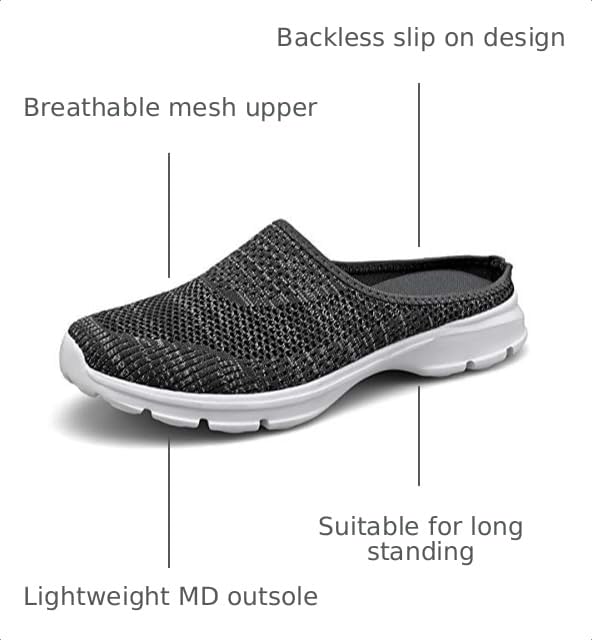 Image of ChicWind Womens Breathable Mesh Walking Mules Sneakers Open Back Slip On Shoes