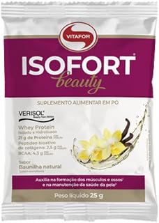 Kit 3X: Isofort Beauty Whey Protein Baunilha Vitafor 25g
