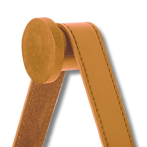 Espelho Redondo Adnet Decorativo Com Alça Destacável + Pino Suporte Parede (60cm, Caramelo)