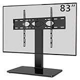 TAVR Universal Swivel TV Stand Base Tabletop TV Stand for 50-80 inch LCD LED Flat Screen TV,6 Level Height Adjustable TV Mount Stand with Tempered Glass Base,Hold up to 110Lbs,Max VESA 600x400mm