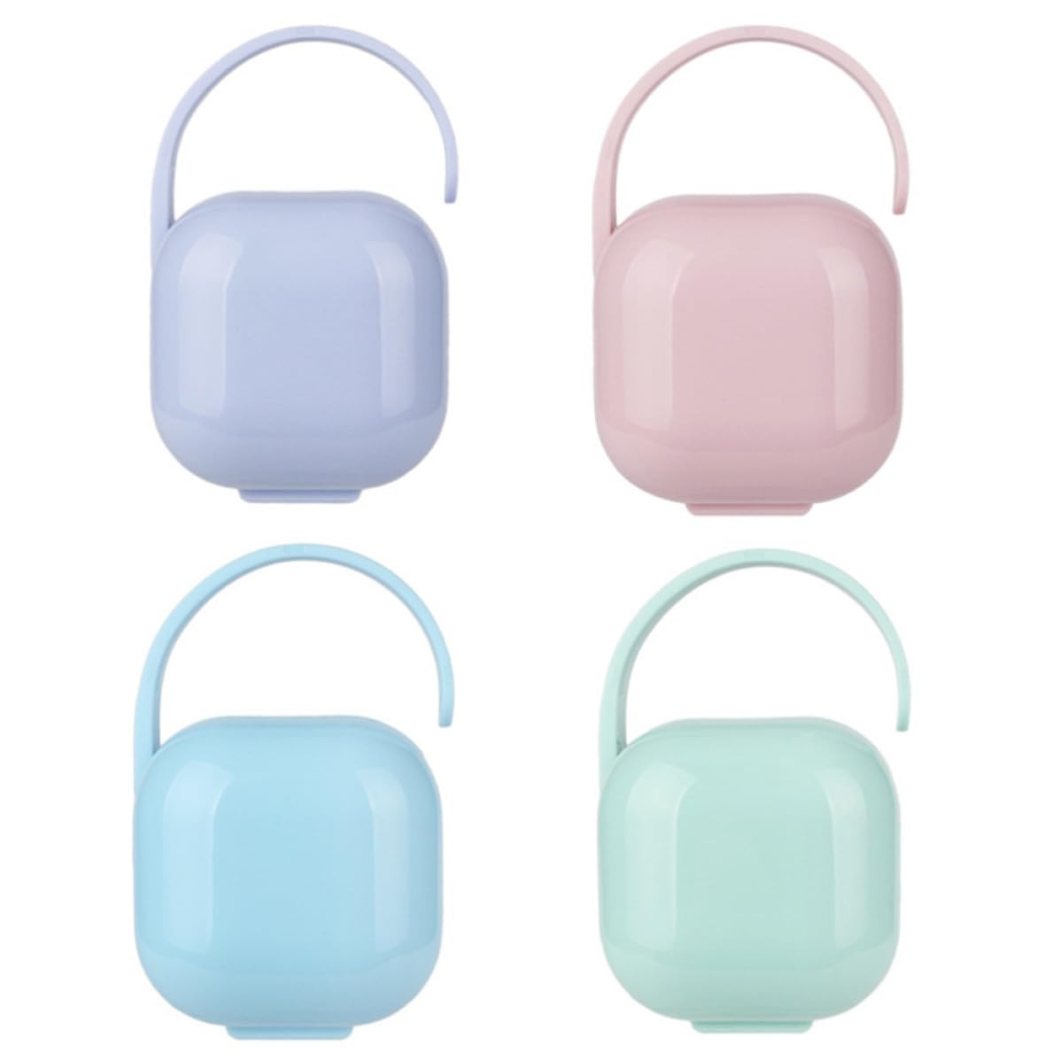 COOLHIYA 4pcs Portable Pacifier Storage Box Set Made of Sturdy Pp Material, Keeps Pacifier Clean and Hygienic, Compact Design Suitable for Carrying in Bag or Attaching to Random Color