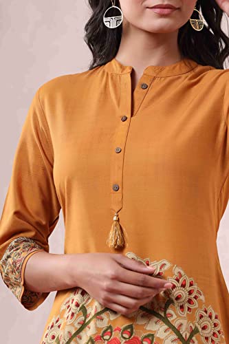 Image of Juniper Women's Rayon Printed Straight Kurta