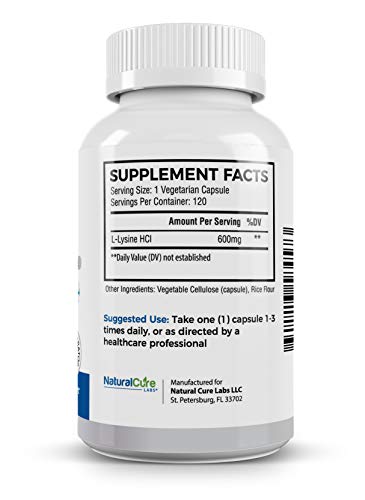 Natural Cure Labs 4001 Clean L-Lysine 600Mg, 120 Capsules thumb #7