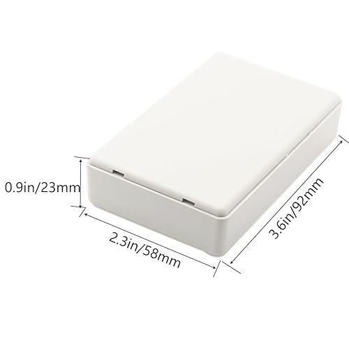 Miniatura 75 de Zulkit 5 cajas de proyecto de plástico ABS para proyectos eléctricos, caja de conexiones pequeña, color blanco, 2.4 x 1.42 x 0.98 pulgadas