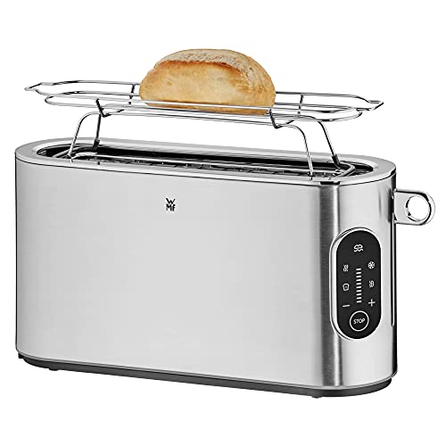 WMF Lumero Toaster 2 Scheiben, Langschlitz mit Brötchenaufsatz, XXL, Einseitiges Toasten, 1-Scheiben-Taste, 10 Bräunungsstufen, Toaster edelstahl matt