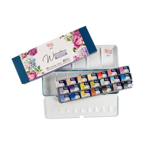 Krevo Art Feinste Aquarellfarben Romantisch, Künstler Malkasten, Künstlerfarben, 21 X 1/1 Näpfchen im Metallkasten Cover