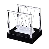 **Taille: 12 * 12 * 9cm. Momola Newtons Berceau LED Light Up énergie cinétique Home Office Science Facile Commode Jouets Home Decor (Noir)