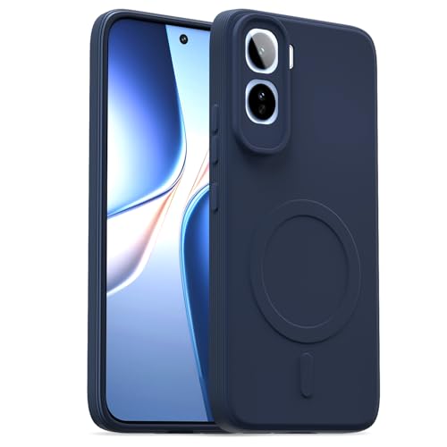 Image of Pikkme Back Cover for Vivo T5 Pro 5G Soft Matte Silicone Mag-Safe Design (Mag-Safe Not Support) Camera Protection | Slim Fit Bumper Cover (Blue)