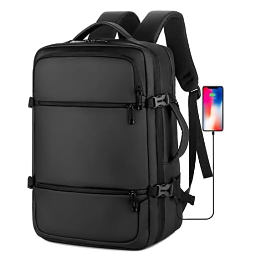 palamea Mochila de Viaje Grande para computadora portátil, 17.3 Pulgadas Mochila de Mano Cabina 45x36x20 Easyjet Mochila de Viaje con Compartimento para Ordenador y Puerto de Carga USB