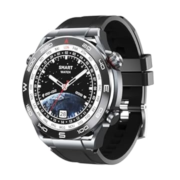 Basike W79 Pro Max, Relógio SmartWatch, NFC Chave de Controle de Acesso, Esportivo Ultimate 47mm, Até 2 Semanas de Bateria, Compatível com iOS e Android, 2025 Novo (Ferroso)