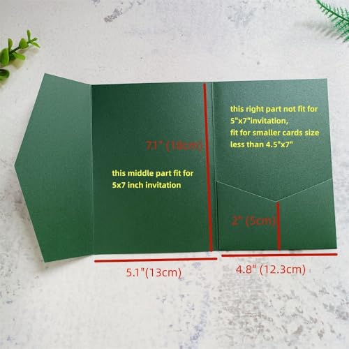 Dark Green Invitation Card Pocket Envelope For Wedding Mermail Holiday Party 20 sets (dark green) by MillaSaw - Used condition - Image 3
