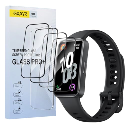 GXAYZ [4 Pack] Screen Protector for Huawei Band 10, 3D Curved Full Coverage, Scratch Resistant,Easy Installation,9H Hardness