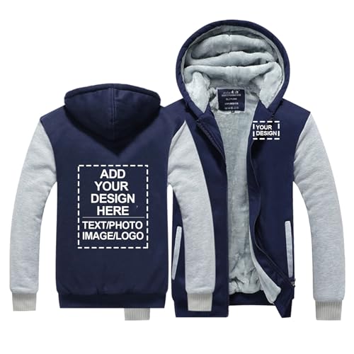 Sweat à capuche personnalisé thermique avec logo et texte veste sherpa