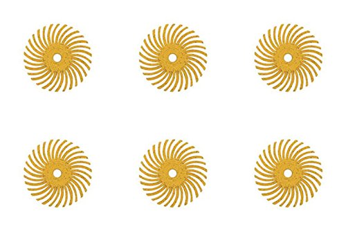 6-Piece Yellow 3M Micron Radial Rotary Disc Set 3/4" 80 Grit Jewelry Polishing Metal Finishing Cleaning Tool