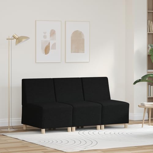 Fasba Sillón Sofá Gris Claro 55 cm Tela 3 pcs Negro 55 x 74 x 82 cm