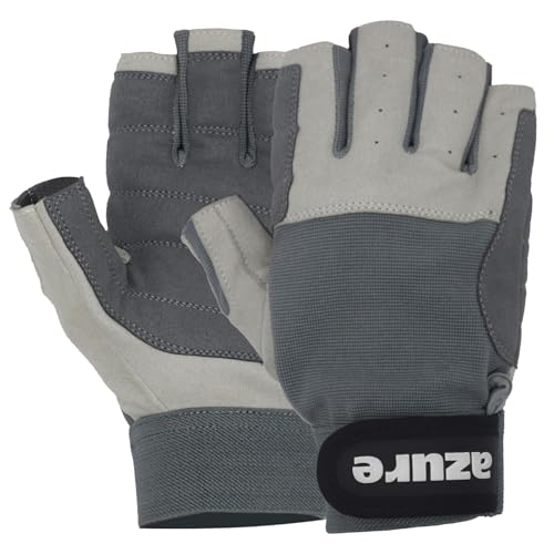 Premium Quality Strong AMARA Grey Sailing Enforced Palm Breathable Best Gloves Skiing Riding Running Hiking Fishing Sailing Indoor-Outdoor C/F XSmall-Xlarge (L)