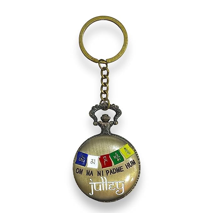 Image of Blue Aura Premium Pocket Watch Metal Keychain Retro Vintage for Gifting with Key Ring Anti-Rust (BA-KWIC-7)