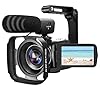 Videokamera Camcorder 4K mit Mikrofon Handstabilisator