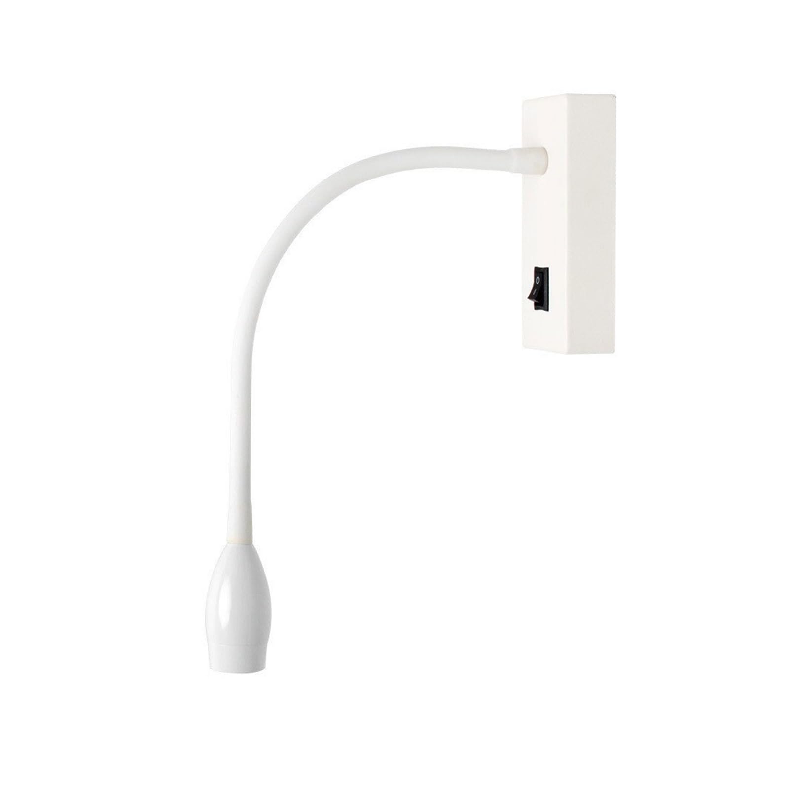 Lámpara de lectura para cabecera con foco de manguera blanca flexible 6