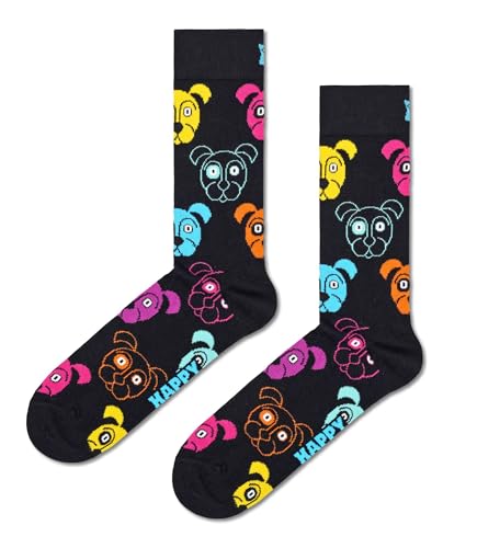 Happy Socks Unisex Dog, Schwarz, 36-40 EU
