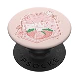 Strawberry Milk Bunny Japanese Kawaii Anime Aesthetic Pink PopSockets Standard PopGrip