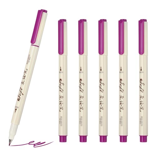 PATIKIL Fineliner Colored Pens, 6 Pcs Rose Purple Felt Brush