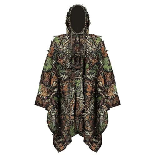 Leafy Suit for Turkey Hunting,Ghillie Suits 3D Camouflage Cape Cloak Jungle for Outdoor Christmas Decoration