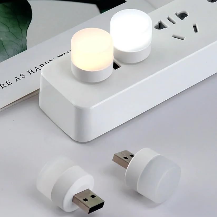 USB LED Night Light, Portable Mini Table Lamp with White Lampshade, Plug-in Desk Light for Bedroom, 4-Pack-image-14