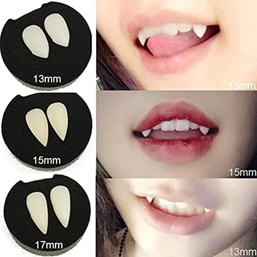 YILAIDA 3 Pairs Halloween Vampire Fangs Kit 3 Sizes Custom Fangs Vampire Teeth Fake Dentures for Cosplay Party Props Halloween Party Fangs