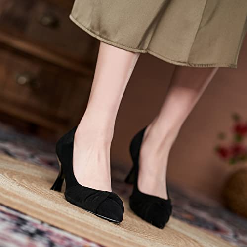 WOilERQ Women's High Heels Pointed Tip Shallow Mouth Fine Heel High Heel Profession Work High Heel Nightclub Plus Size Fashion Shoes Suitable for Women4