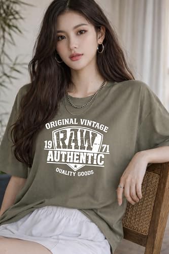 Image of London Hills Women's Loose Fit Printed Cotton T-Shirt Pack of 2 | Casual Round Neck Half Sleeve Graphic Tee | Breathable Summer Top for College, Travel & Outing