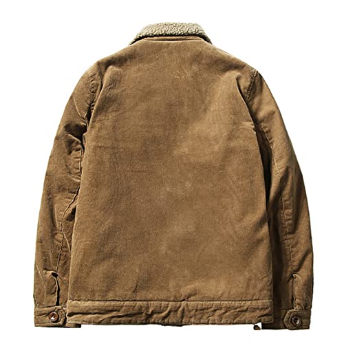 Winter Coats For Men, Mens Jackets Lightweight Zip Up Jacket Rain Coats Men With Hood Military Corduroy Men's Cotton Coat Stand Collar Casual Jacket Top Warm Coat Fall Coats & (6Xl, Coffee) #TOP1
