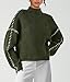 PRETTYGARDEN Women's Chunky Knit Sweaters 2026 Fall Long Sleeve Mock Neck Oversized Pullover Tops Winter Fashion Clothes (Army Green,Large)