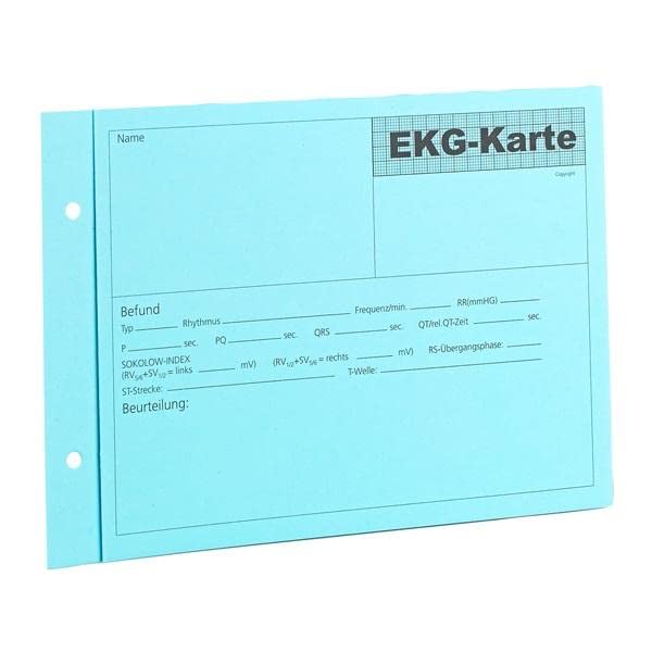 ECG documents Servoprax H5 0802 bleus pour 1 à 3 derivations