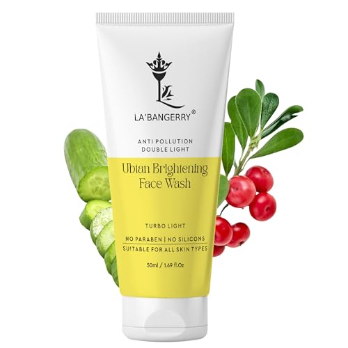 Image of LA'BANGERRY Double Light Ubtan Brightening Face Wash | Anti-Pollution Deep Cleanser | Removes Tan & Dead Skin Cells | Glowing Skin Face Cleanser for Men & Women | 50 ml