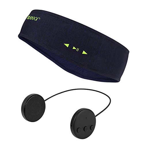 Blue Ear® Bluetooth Headband Pañuelo Deportivo de música Bluetooth V4.2, Cinta de Cabeza para Auriculares inalámbricos, con la función de Llamada, aplicable en Todas Las Temporadas(Dark Blue)