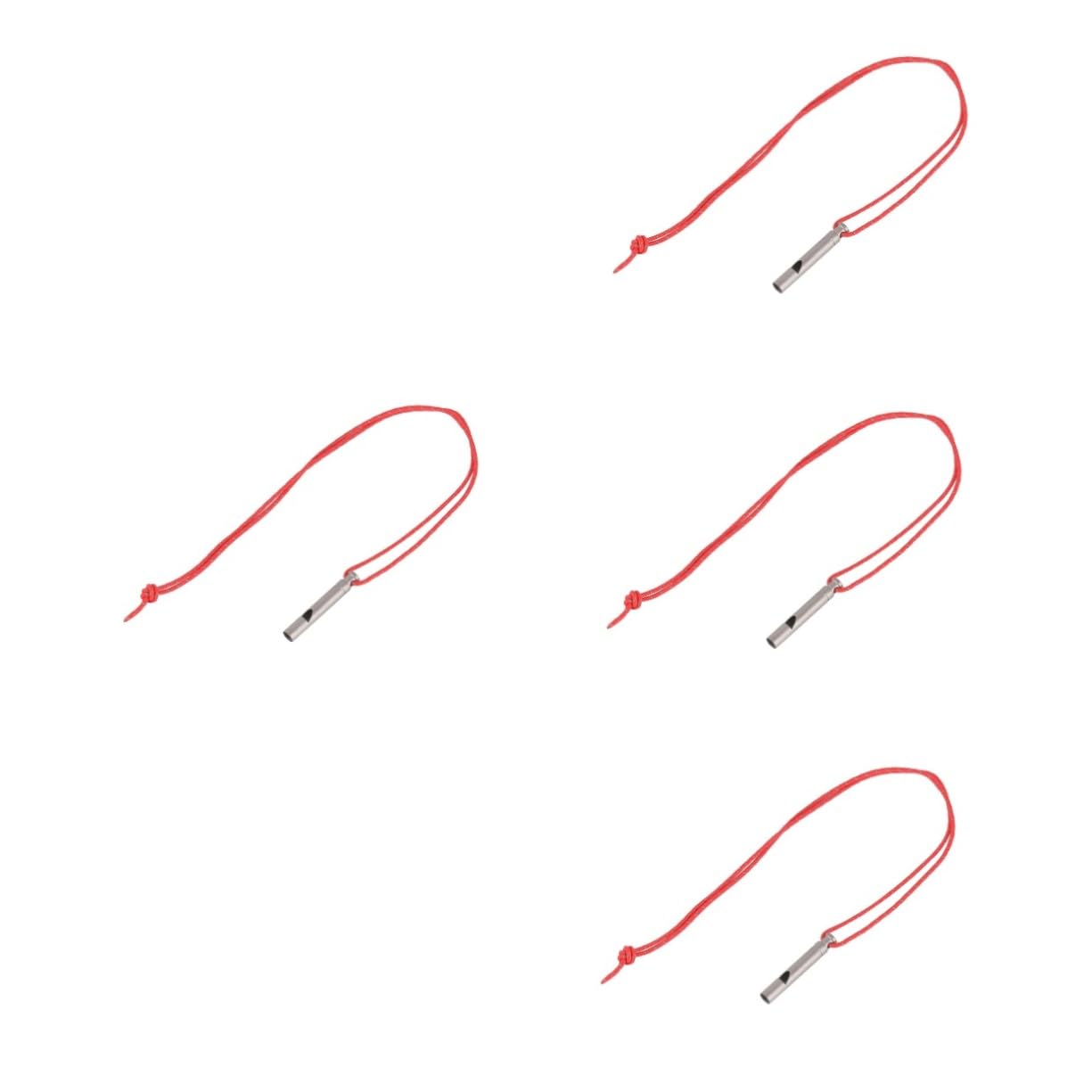 ibasenice 4pcs Camping Accessory Metal Emergency Whistle Decorative Hiking Whistle Lanyard
