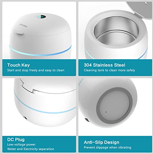 Voraiya® Ultrasonic Denture Cleaner With U-V-C Led Light, 42Khz Ultrasonic Cleaner Machine, Pulsating Cleaning Mode In 5 Minutes For Dentures, Nightguards, Retainers, Aligners At-Home Or Travel Use #TOP3